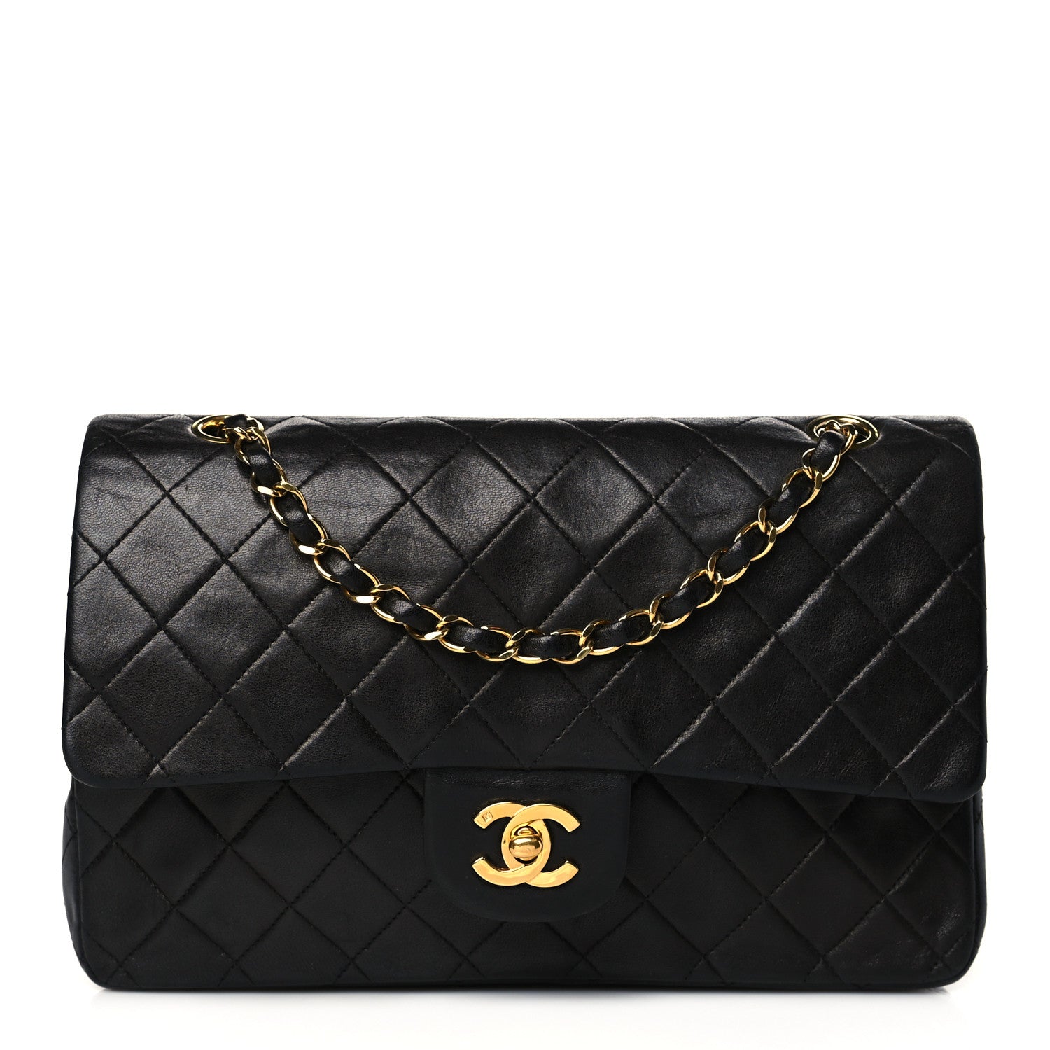 Chanel Lambskin Quilted Medium Double Flap Black 1 of 12