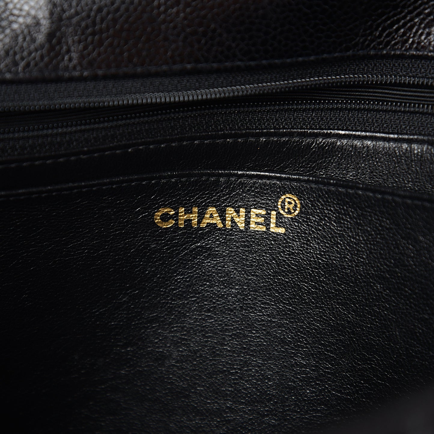 Caviar Vertical Quilted Jumbo Single Flap Black