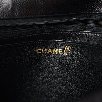 Chanel Caviar Vertical Quilted Jumbo Single Flap Black 5 of 10
