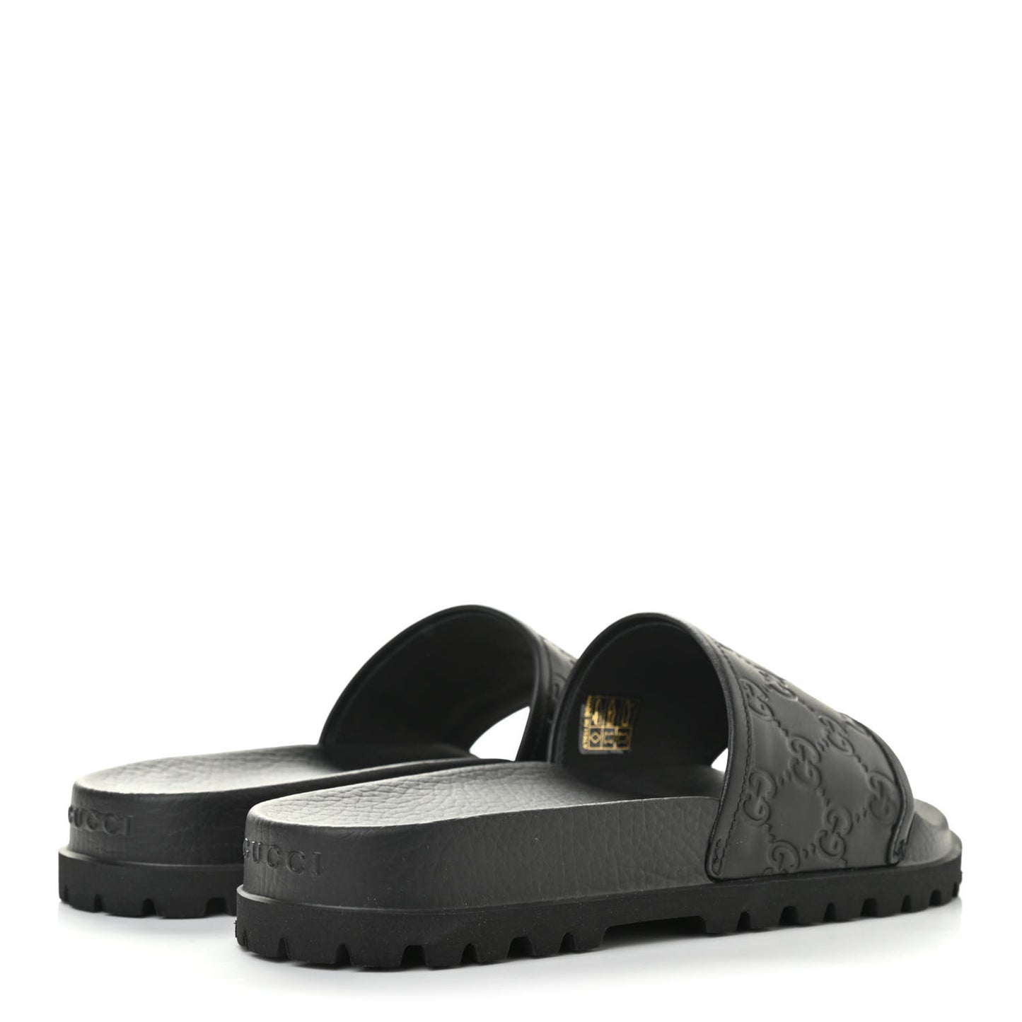 Guccissima Mens Lug Sole Slide Sandals 6 Black