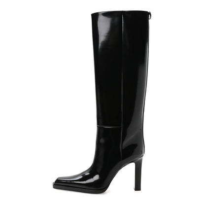Saint Laurent Vitello Marilyn Nina 95 Knee High Boots 39 Black 1 of 8