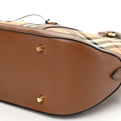 Burberry Horseferry Check Small Orchard Bowling Bag Tan 8 of 8
