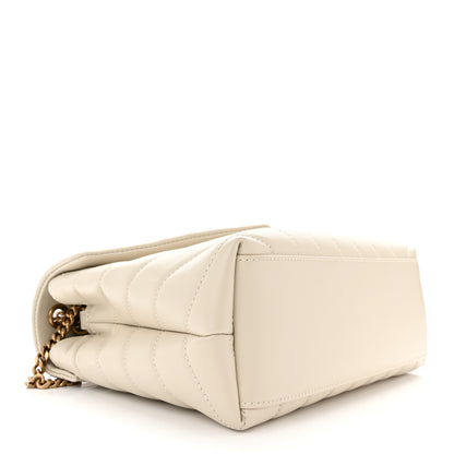 Saint Laurent Calfskin Y Quilted Monogram Small Loulou Chain Satchel Crema Soft 4 of 10