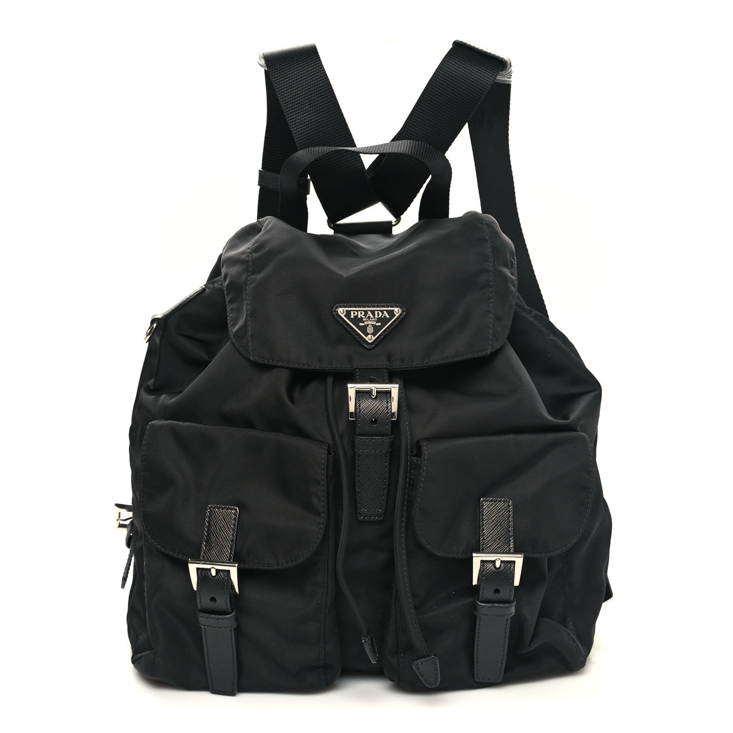 Re-Nylon Saffiano Medium Backpack Black