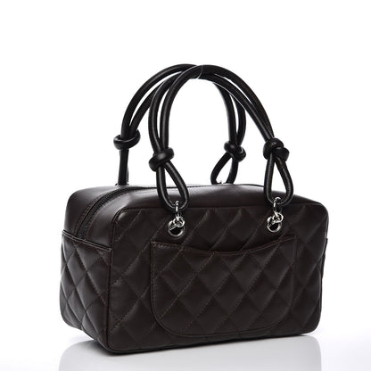Chanel Calfskin Quilted Small Cambon Bowler Dark Brown 3 of 7
