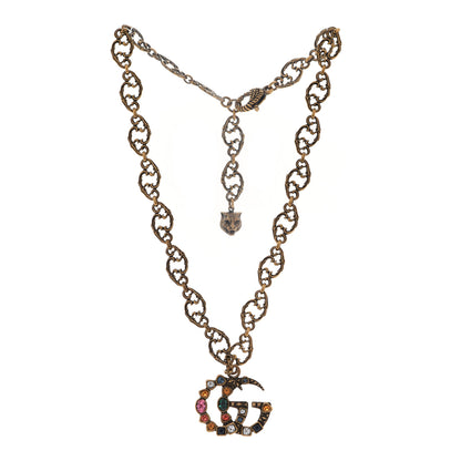 Gucci Crystal Marmont Necklace Aged Gold Multicolor 3 of 8