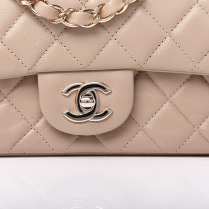 Chanel Lambskin Quilted Mini Rectangular Flap Dark Beige 10 of 10