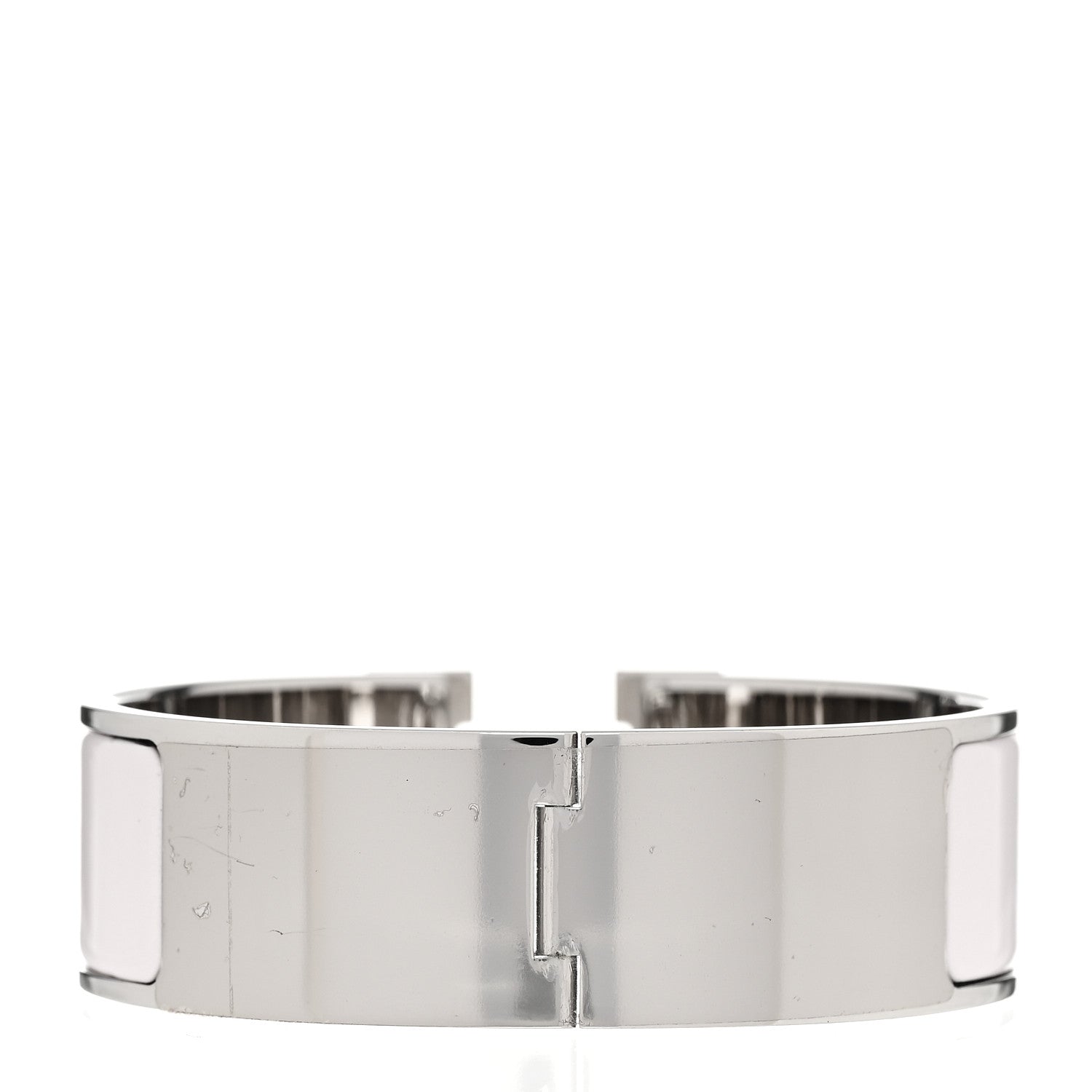 Hermes Enamel Wide Clic Clac H Bracelet GM Rose Nymph White 3 of 4
