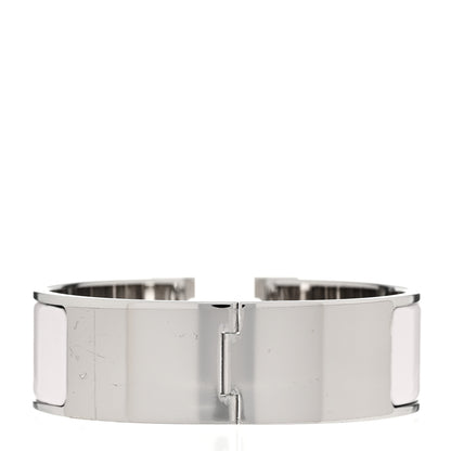 Hermes Enamel Wide Clic Clac H Bracelet GM Rose Nymph White 3 of 4
