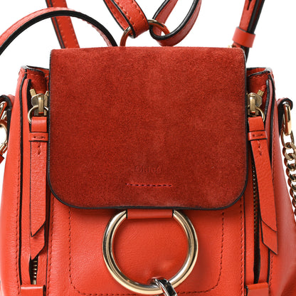 Chloe Suede Calfskin Mini Faye Backpack Sepia Red 8 of 10