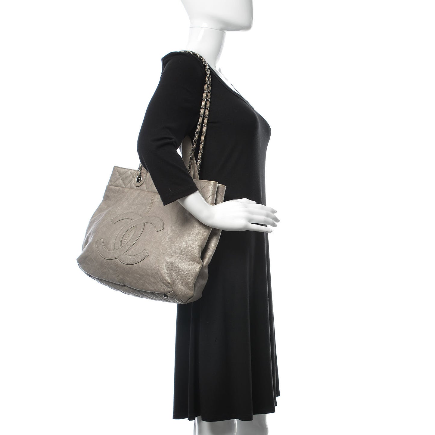 Calfskin Large Trianon Tote Grey