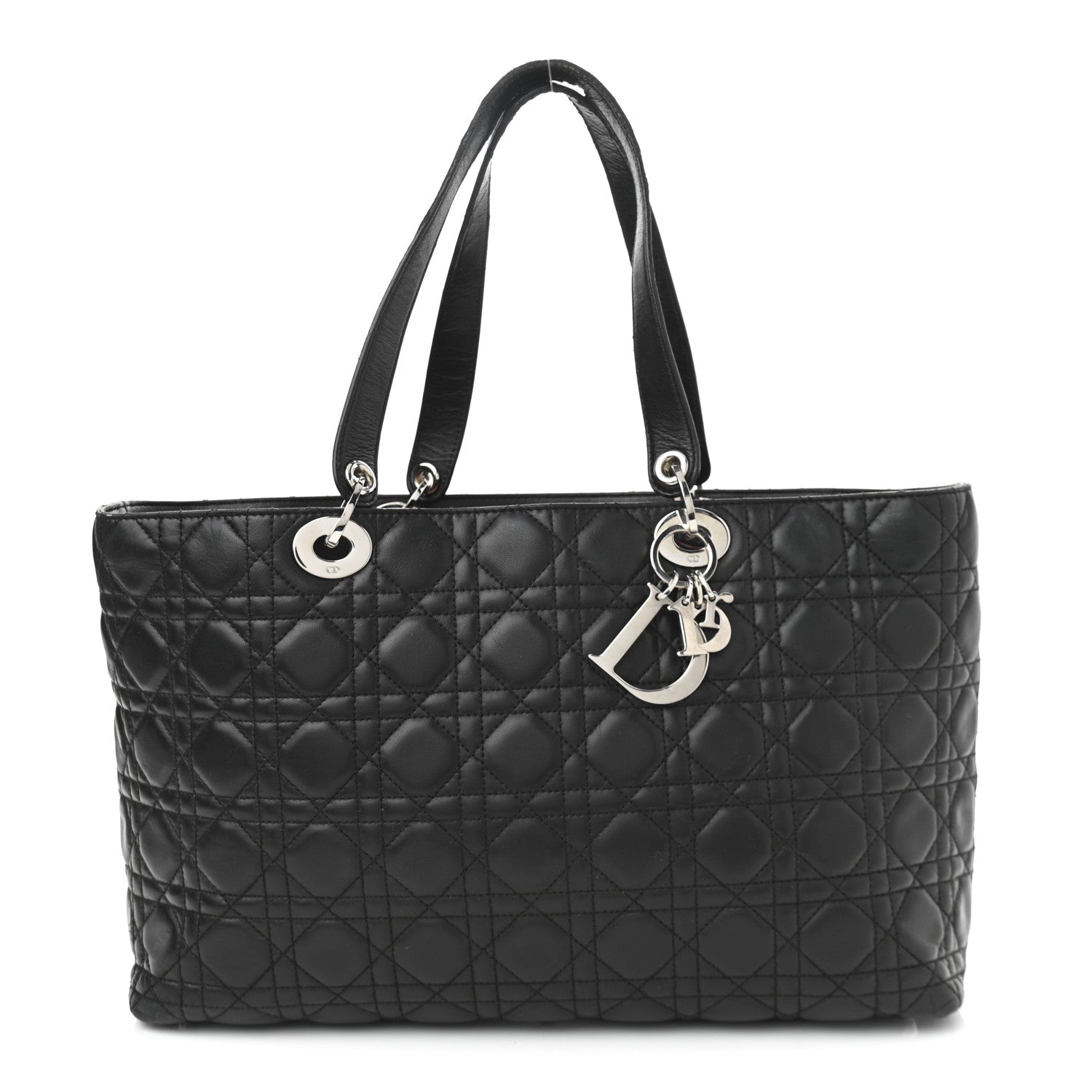 Christian Dior Lambskin Cannage Large Lady Dior Shopper Tote Black 1 of 12