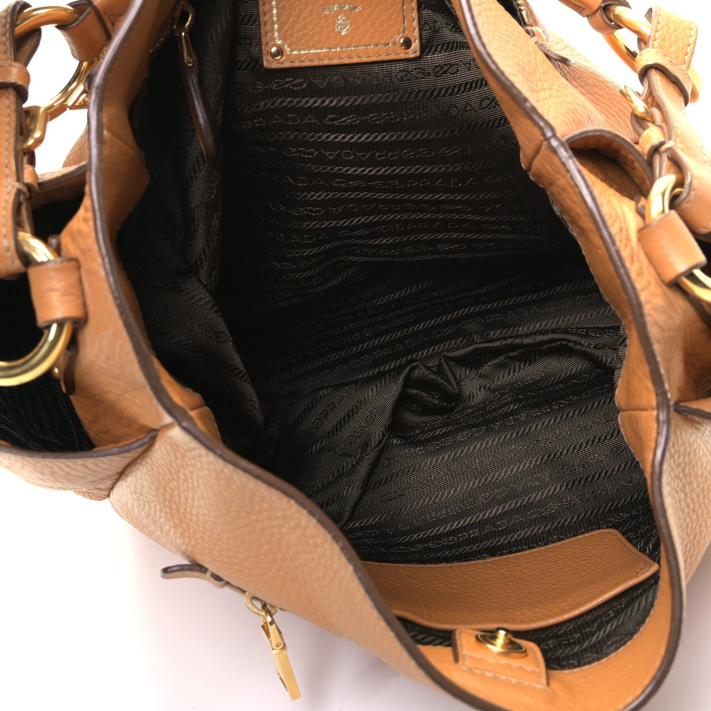 Vitello Daino Side Pocket Hobo Caramel
