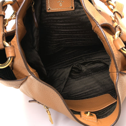 Prada Vitello Daino Side Pocket Hobo Caramel 6 of 6
