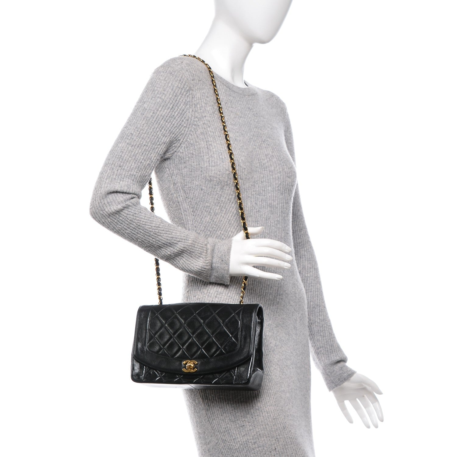 Chanel Lambskin Quilted Medium Single Flap Black 2 of 8