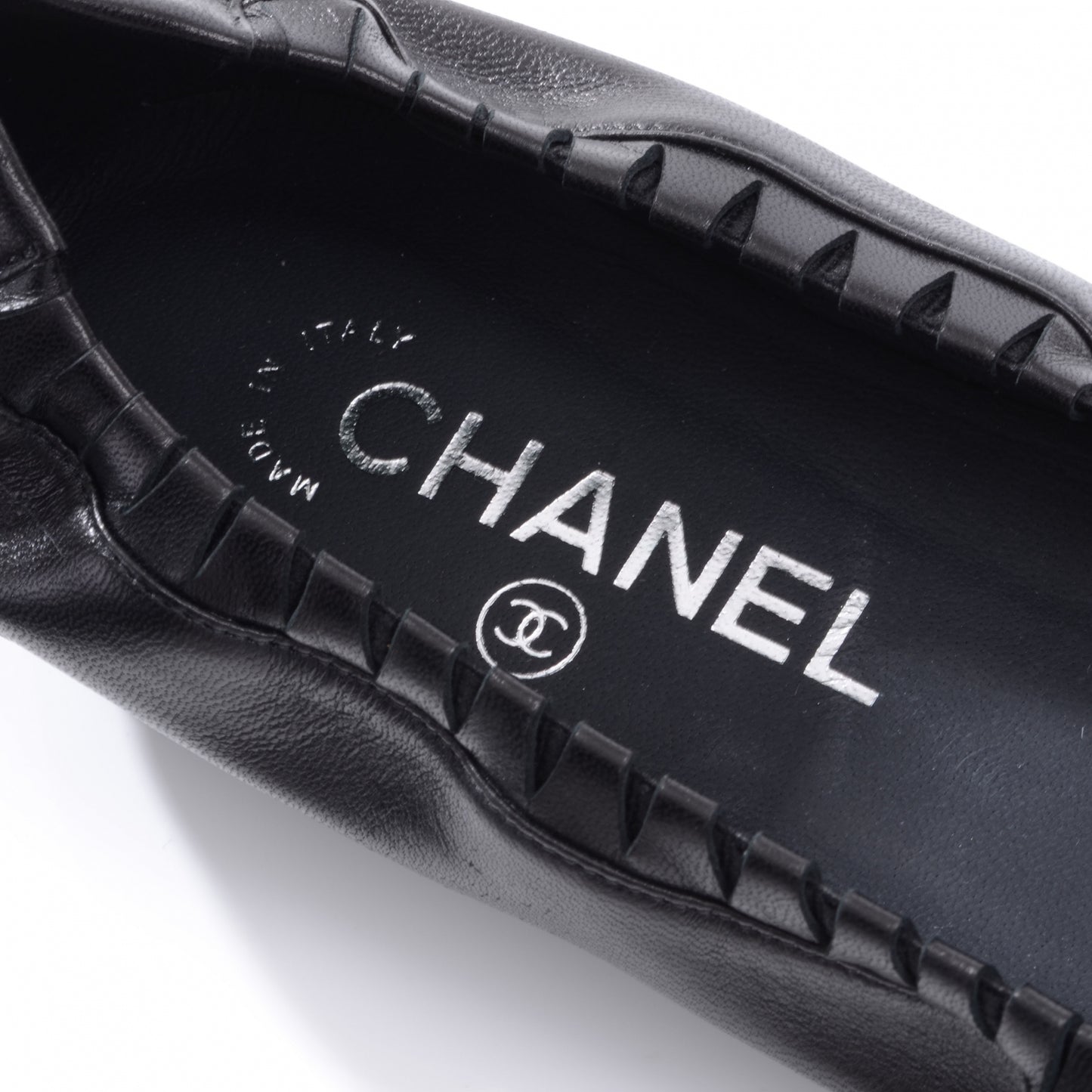 Leather CC Ballet Flats 38.5 Black