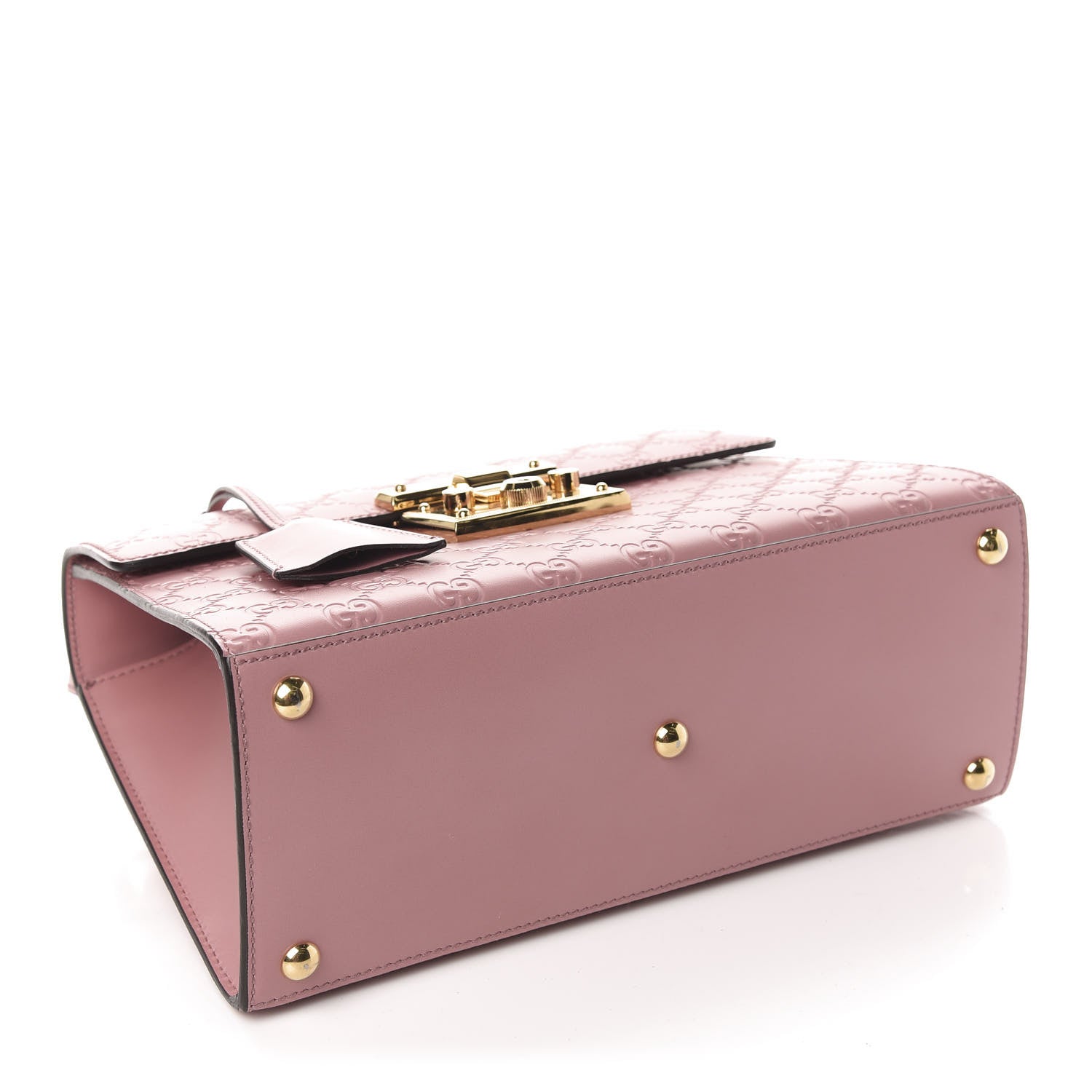 Gucci Guccissima Signature Small Padlock Top Handle Bag Rose Baby Candy 4 of 10