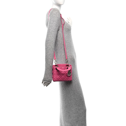Christian Dior Lambskin Cannage Mini Lady Dior Sorbet 2 of 9