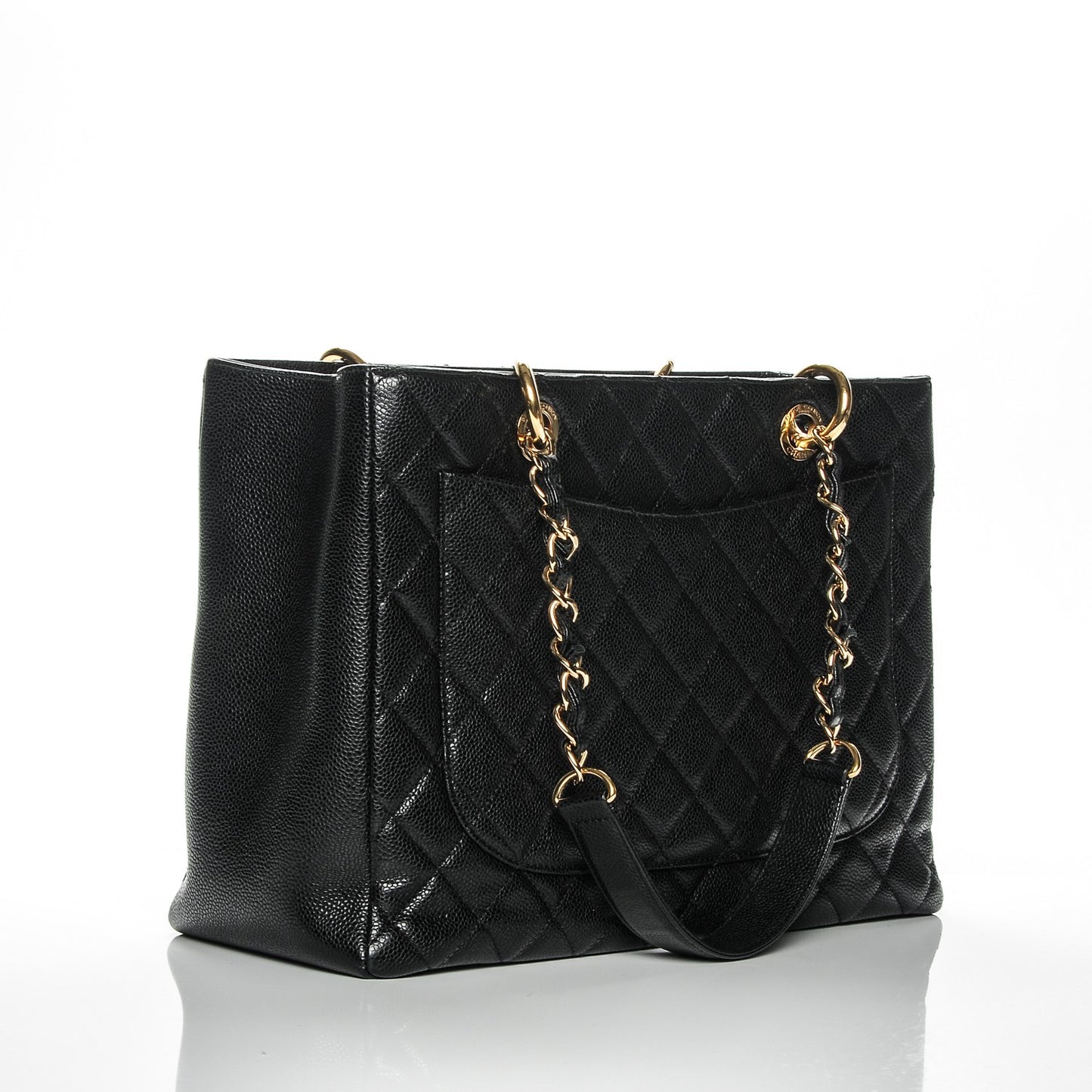 Caviar Quilted Grand Shopping Tote GST Black