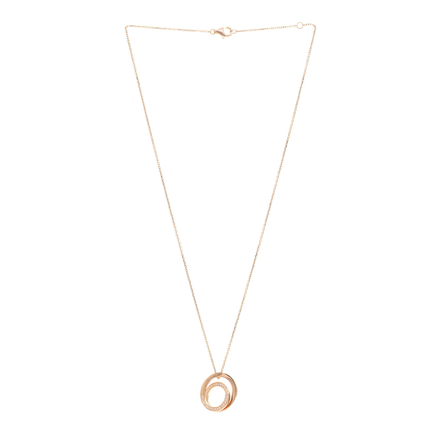 18K Pink Gold Diamond Etincelle De Cartier Pendant Necklace