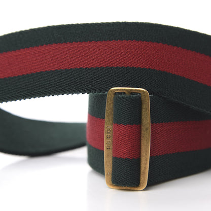 Gucci Web Feline Buckle Belt 80 32 Green Red 5 of 7