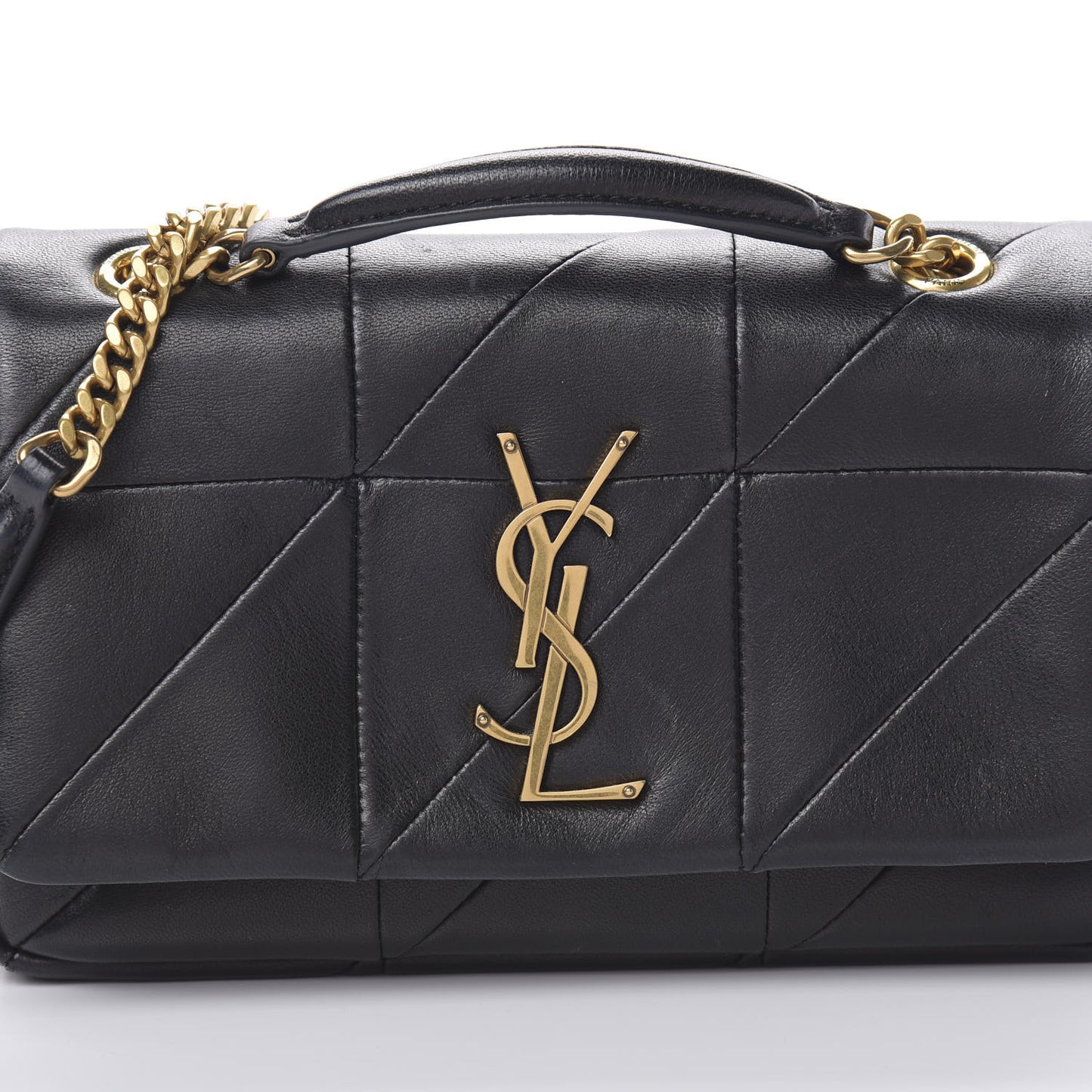 Lambskin Patchwork Monogram Small Jamie Black