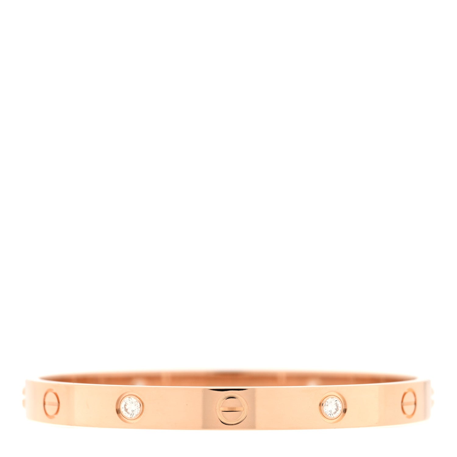 Cartier 18K Pink Gold 4 Diamond LOVE Bracelet 17 2 of 7