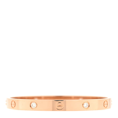 Cartier 18K Pink Gold 4 Diamond LOVE Bracelet 17 2 of 7