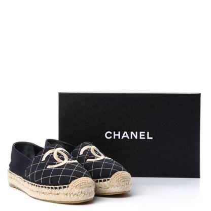 Chanel Fabric Biarritz CC Espadrilles 37 Black 11 of 11