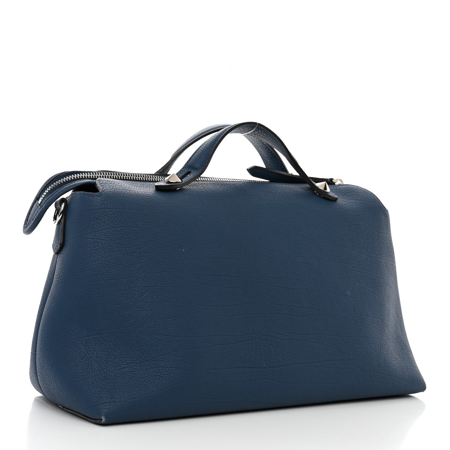 Fendi Vitello Camargue Large By The Way Boston Bag Blue 3 of 14
