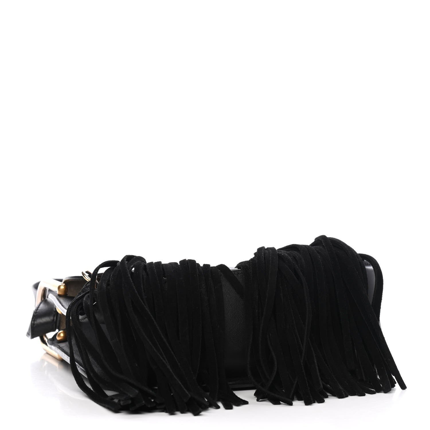 Chloe Calfskin Small Hudson Fringe Shoulder Bag Black 3 of 10