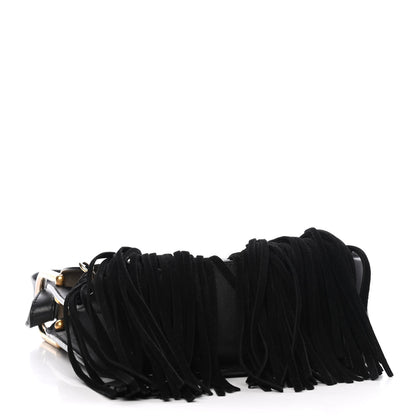 Chloe Calfskin Small Hudson Fringe Shoulder Bag Black 3 of 10