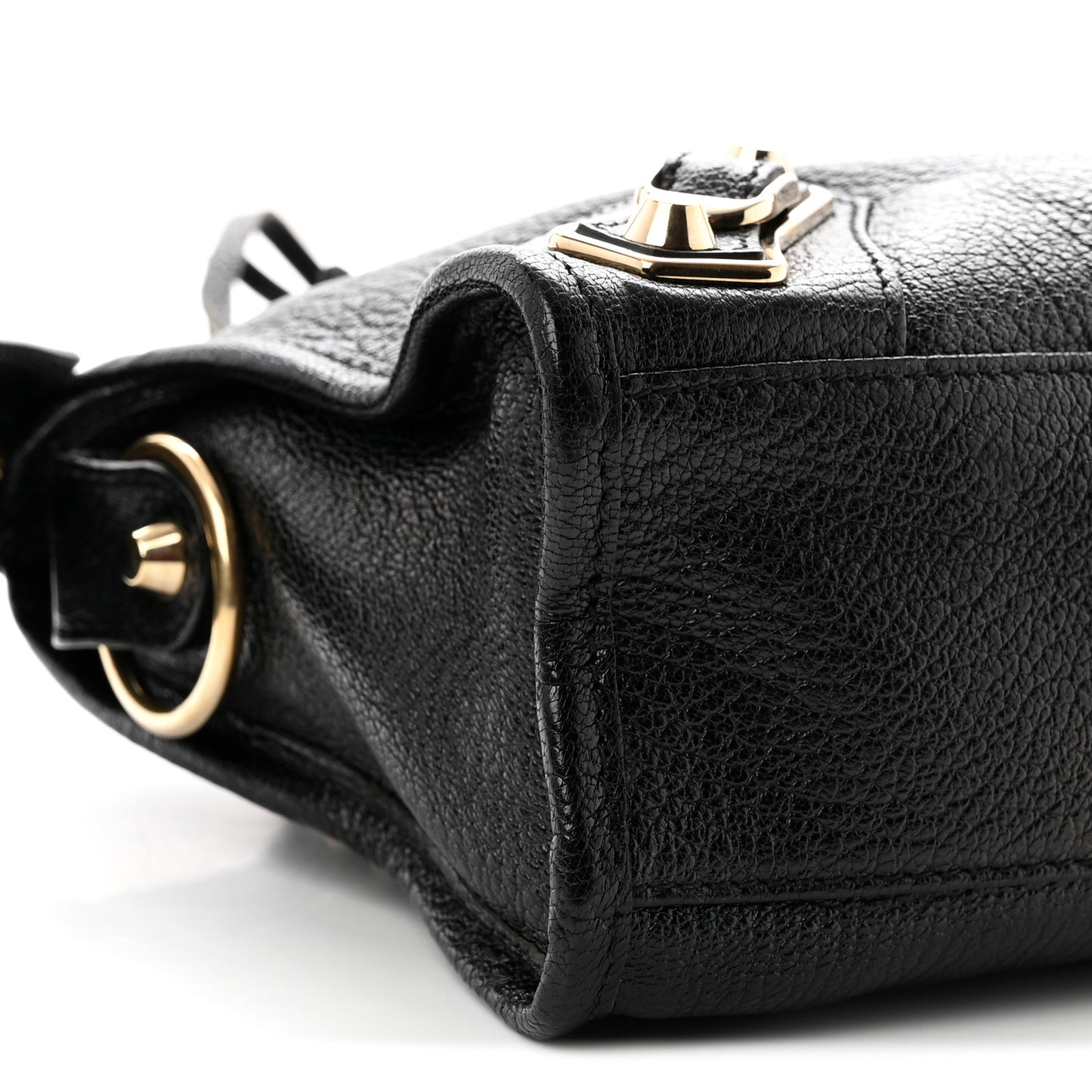 Chevre Gold Metallic Edge Hardware Mini City Black
