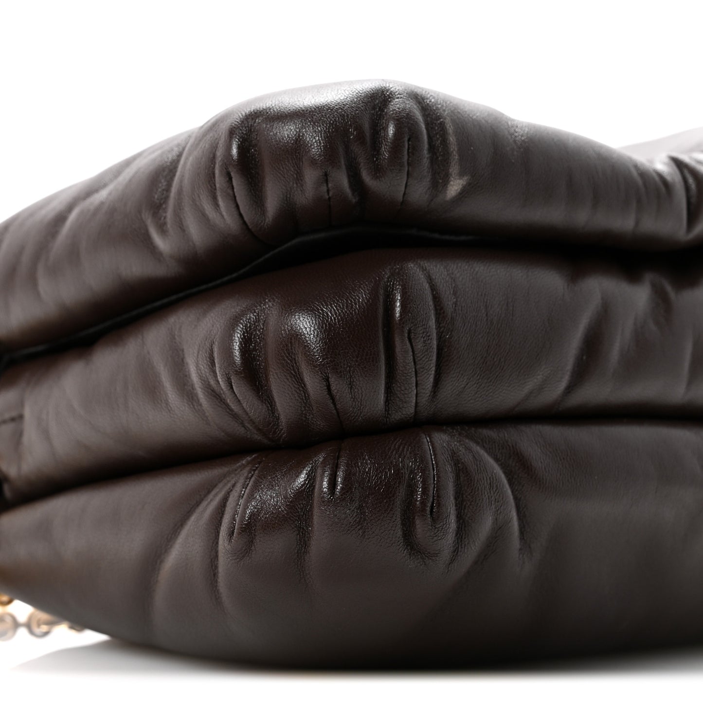 Lambskin Goya Puffer Bag Dark Chocolate