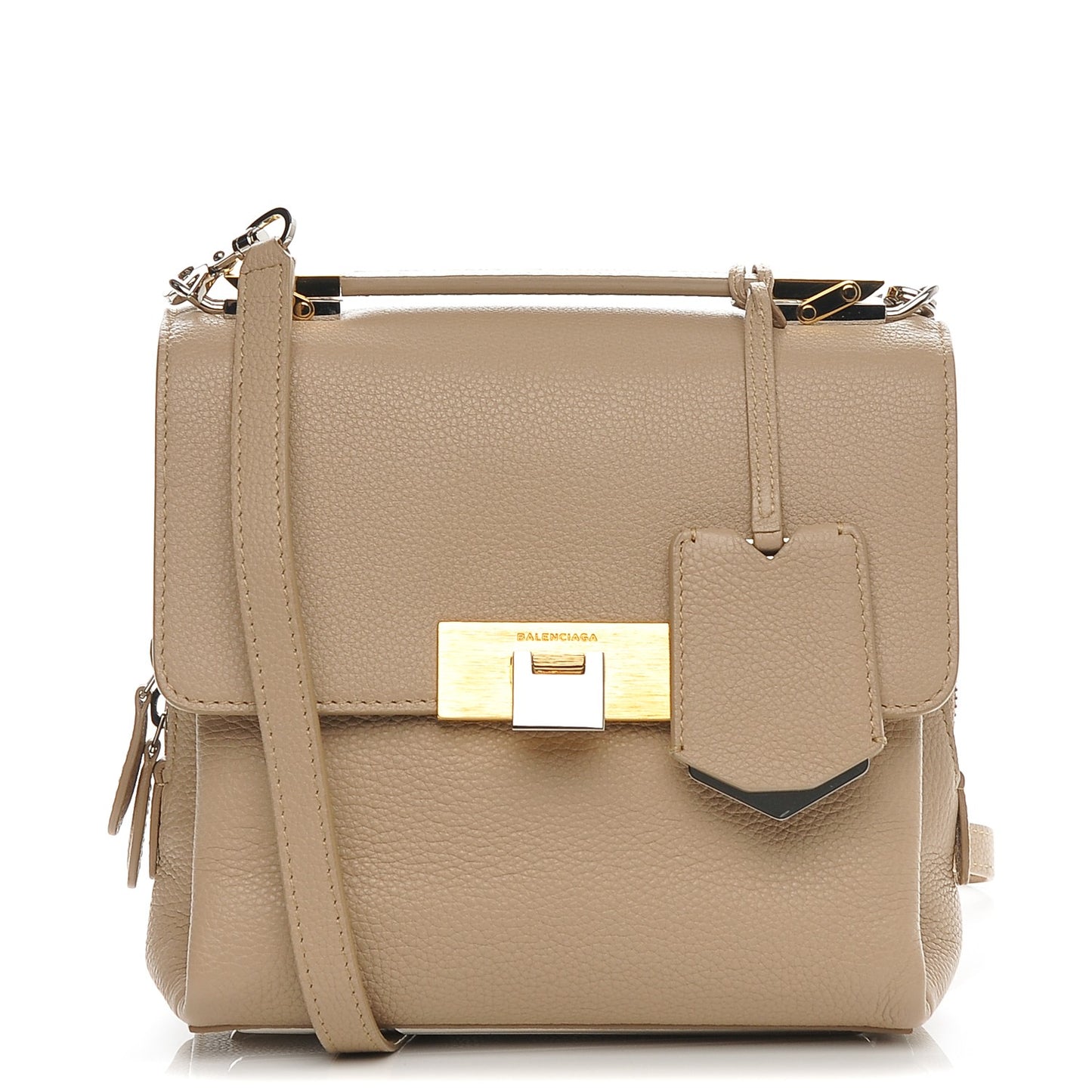 Grained Calfskin Le Dix Mini Soft Cartable Beige Seigle