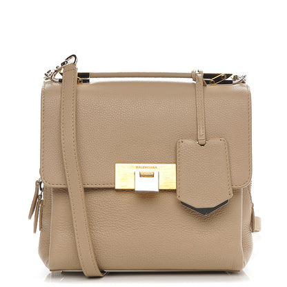 Balenciaga Grained Calfskin Le Dix Mini Soft Cartable Beige Seigle 1 of 7