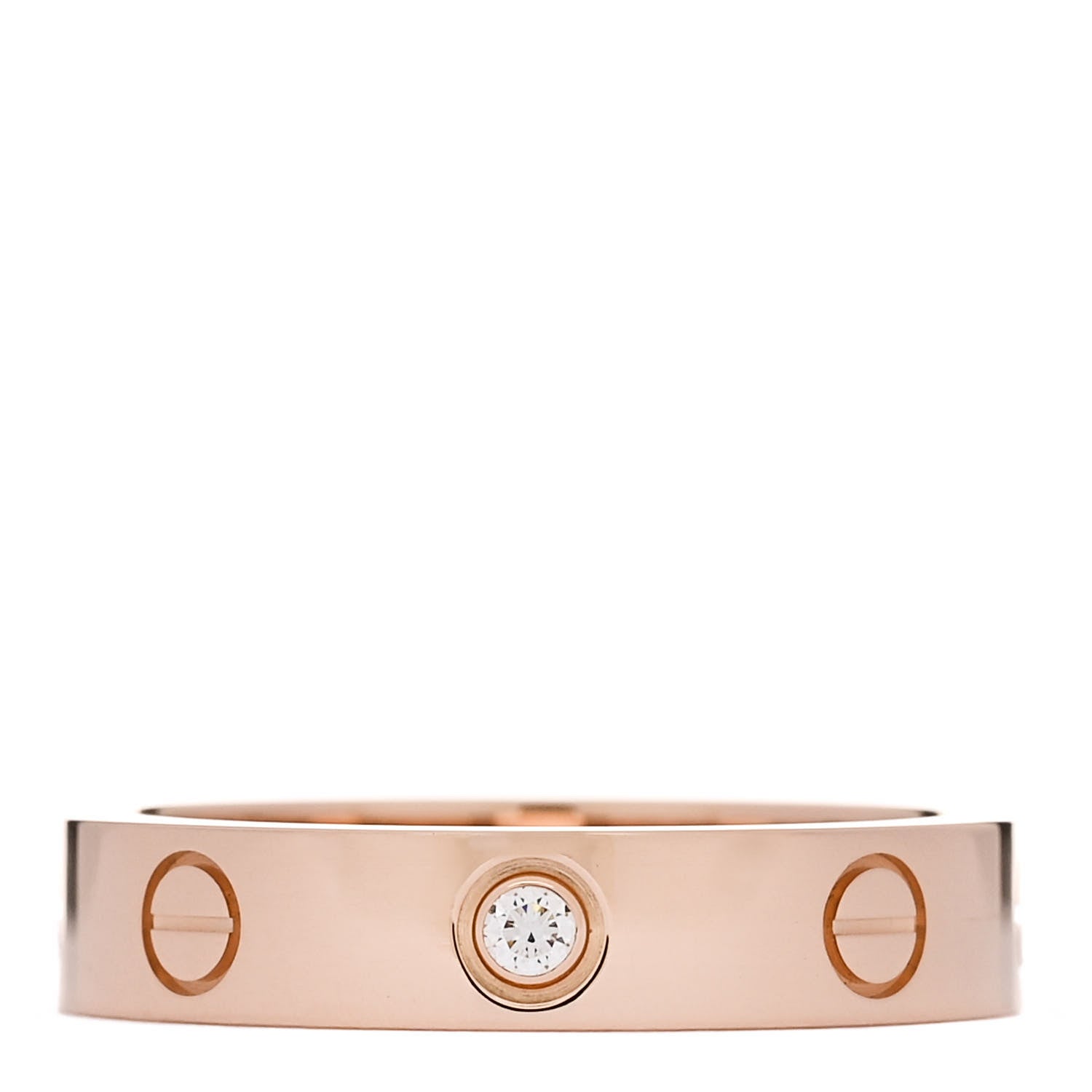 Cartier 18K Pink Gold Diamond 4mm LOVE Wedding Band Ring 52 6 1 of 7