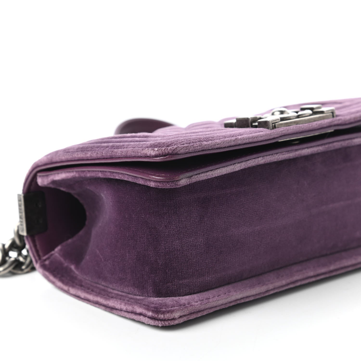 Chanel Velvet Quilted Small Boy Flap Purple 6 of 12