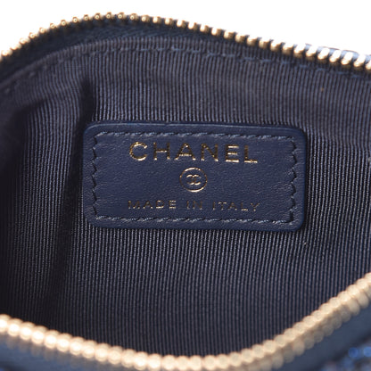 Chanel Woven Straw Raffia Deauville Cosmetic Pouch Blue 6 of 8