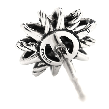 David Yurman Sterling Silver Diamond 10mm Starburst Earrings 4 of 4