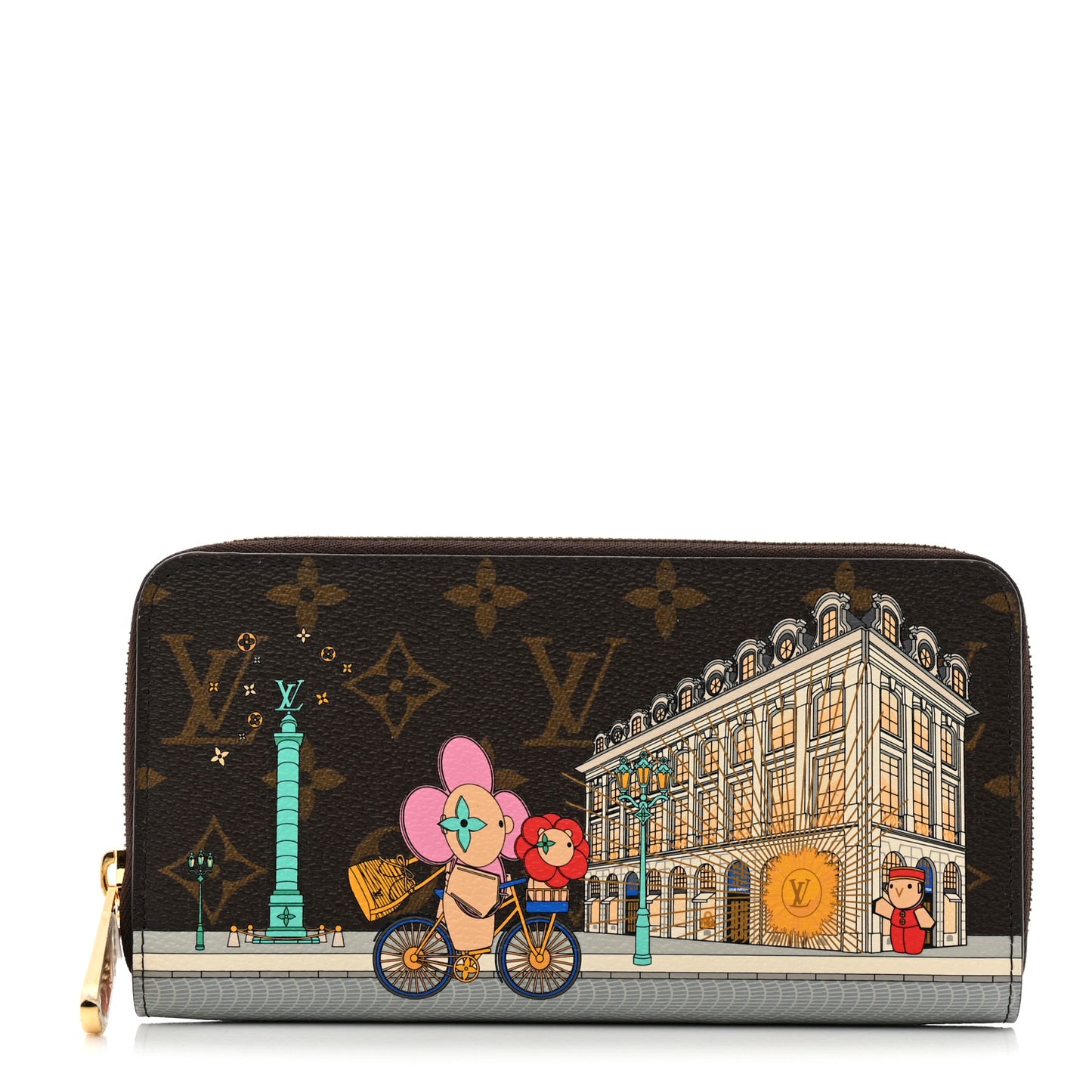 Monogram 2022 Christmas Animation Paris Zippy Wallet Pink