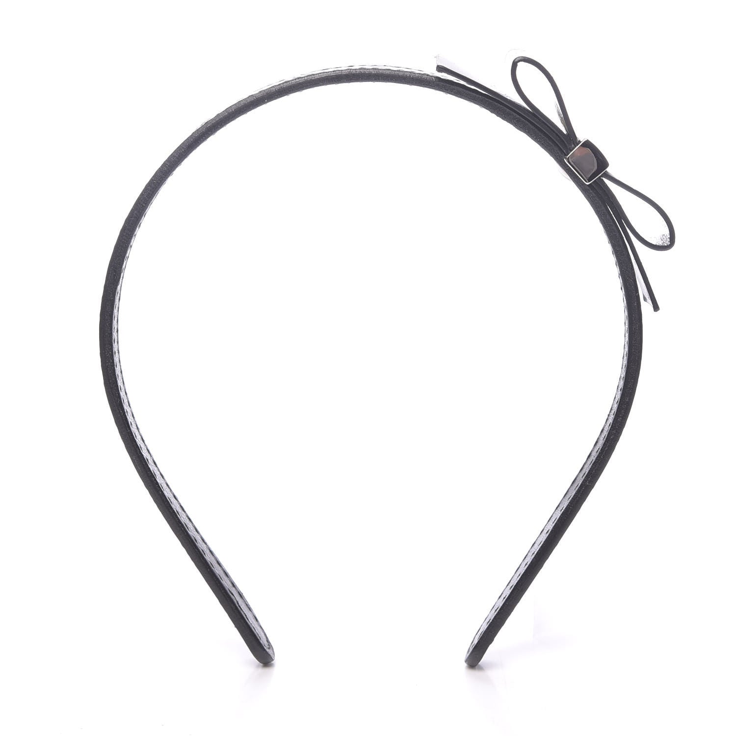 Gucci Patent Guccissima Childrens Interlocking G Bow Headband Black 3 of 5