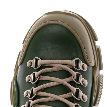 Gucci X SEGA Calfskin Suede Technical Canvas Womens Flashtrek High-Top Sneakers 39.5 Olive Green Ardesia 11 of 13