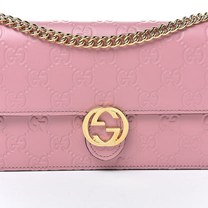 Gucci Guccissima Icon Chain Wallet Carmine Rose 8 of 11