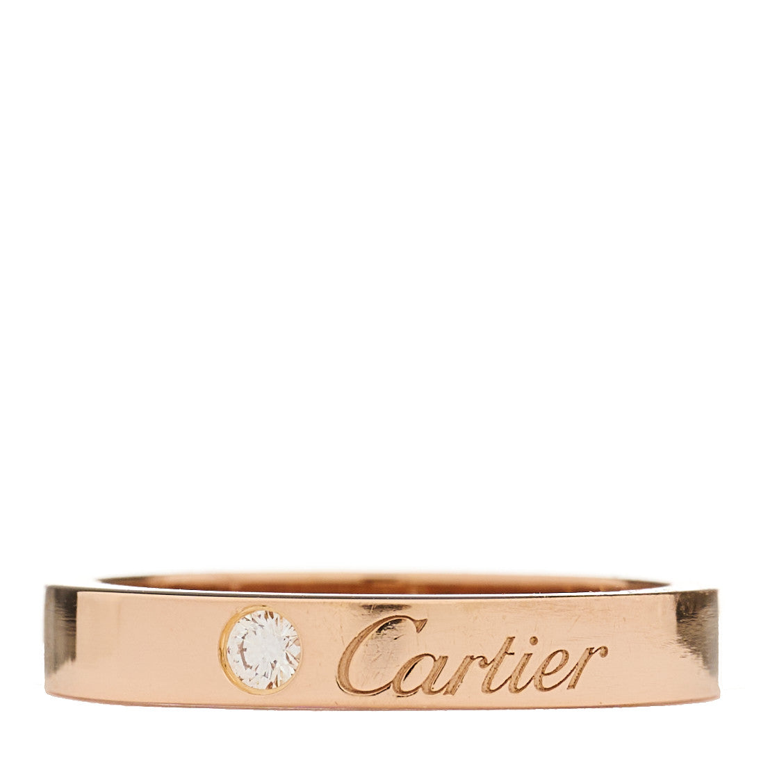Cartier 18K Pink Gold Diamond 3mm C De Cartier Wedding Band Ring 49 4.75 1 of 5