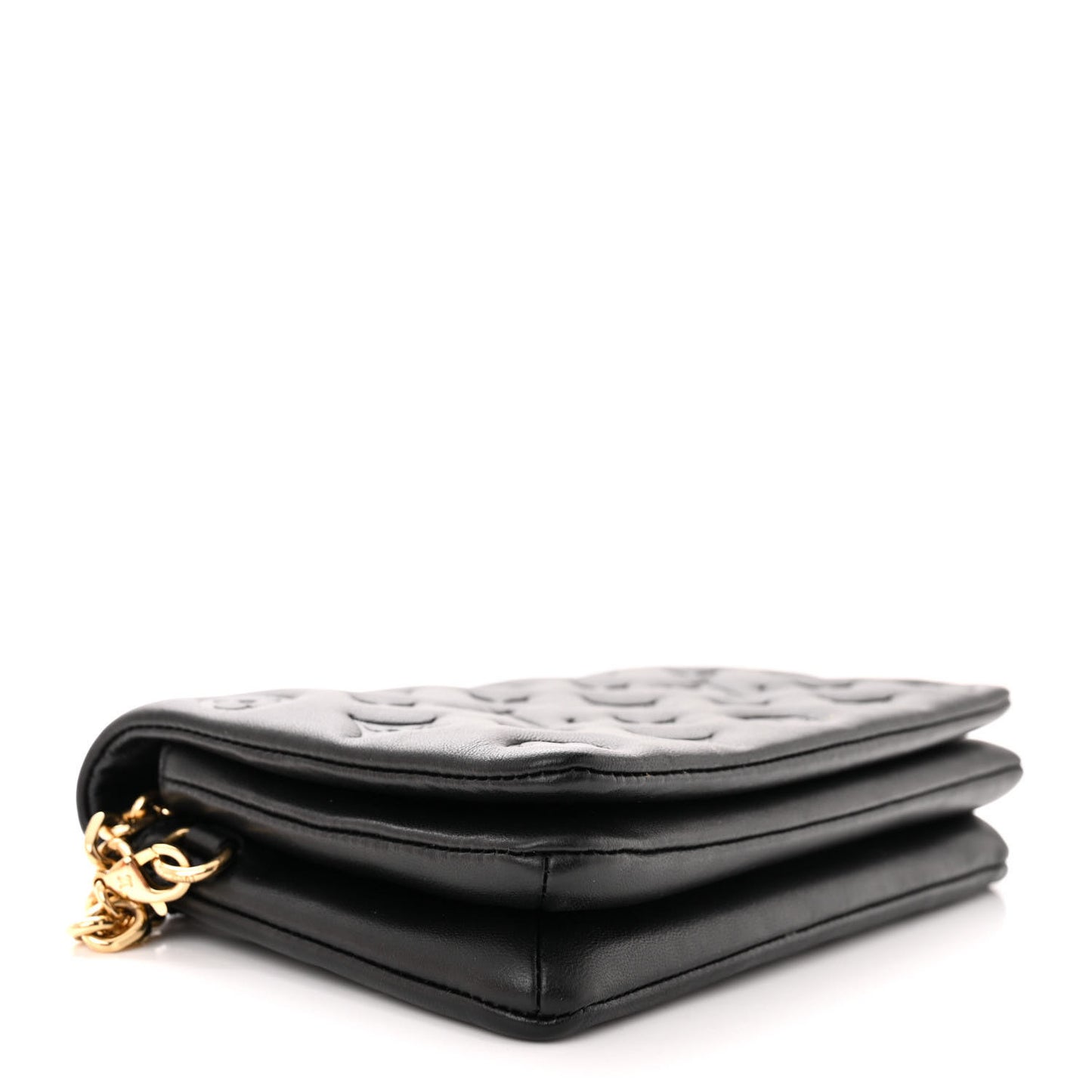 Lambskin Embossed Monogram Pochette Coussin Black
