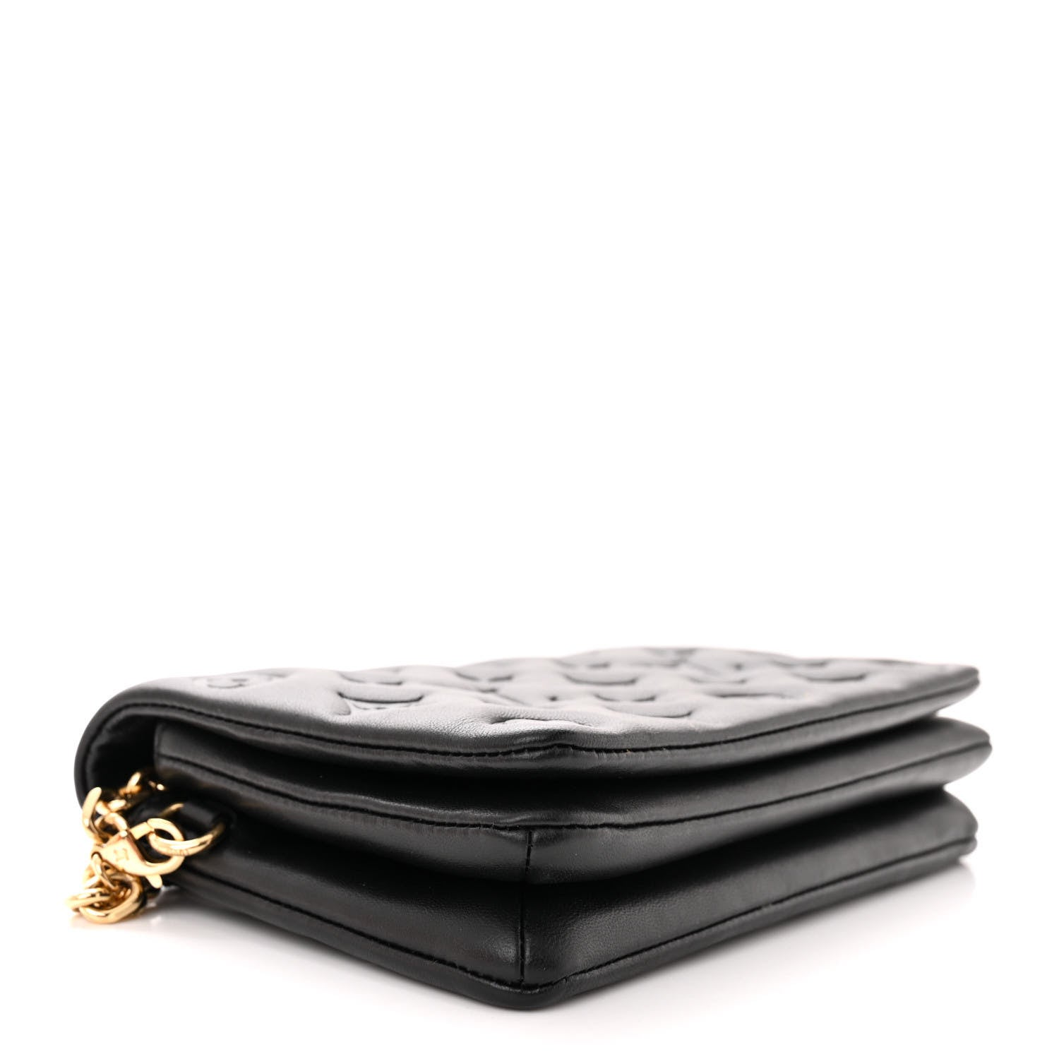 Louis Vuitton Lambskin Embossed Monogram Pochette Coussin Black 4 of 18