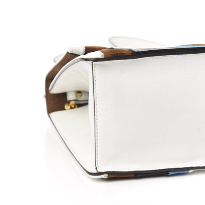 Fendi Agnello Old Shine Chamois F is Fendi Embossed Kan U Shoulder Bag White Nebula Multicolor 8 of 10