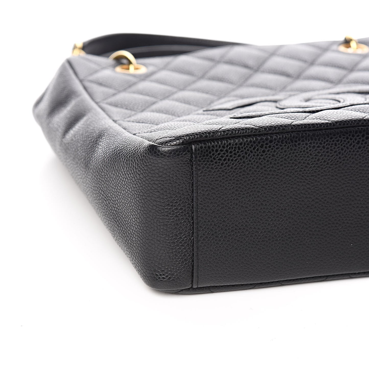 Caviar Quilted Petit Shopping Tote PST Black