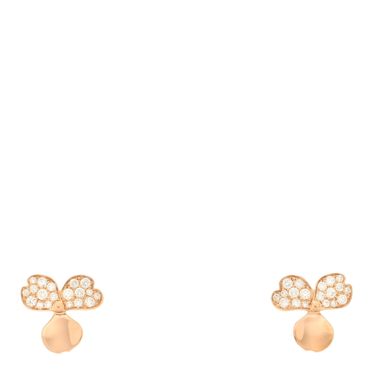 18K Rose Gold Diamond Paper Flowers Earrings